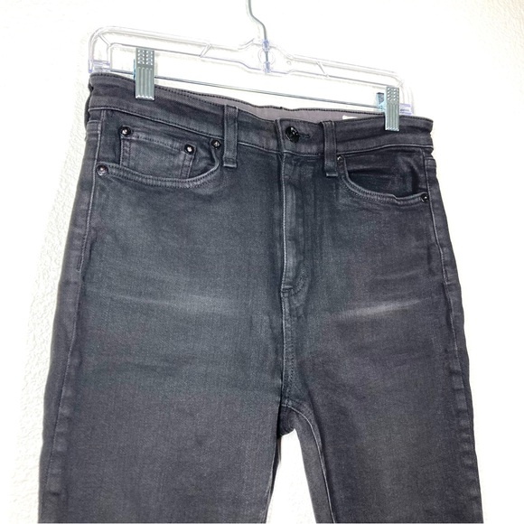 Rag & Bone Women's Nina High Rise Coated Black Ankle Skinny Jeans 28 Cotton - Picture 4 of 15